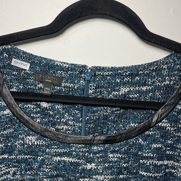 Talbots women’s tweed, teal and black short sleeve holiday dress dark fairy 24W - Picture 8 of 8